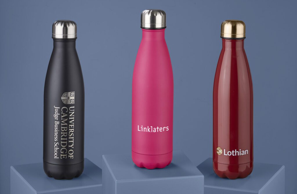 Thermal Bottles from Cambridge University, Linklaters and Lothian Buses