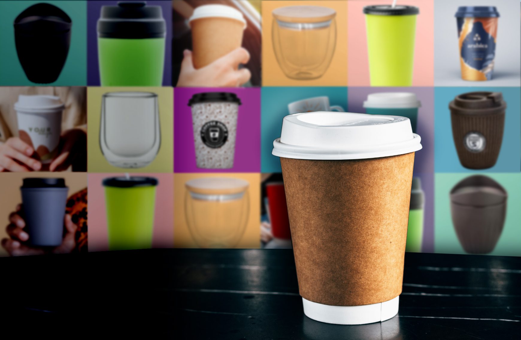 Take Away Single Use Hot Drink Disposable Coffee Cups Plastic PP